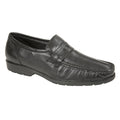 Black - Front - Roamers Mens Memory Foam Moccasin Slip On Shoes