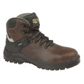 Dark Brown - Front - Grafters Mens Transporter Padded Ankle Mid Safety Boots