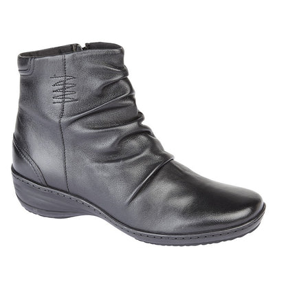Black - Front - Mod Comfys Womens-Ladies Mid Stitch Memory Foam Ankle Boot