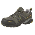 Grey-Yellow - Front - Grafters Mens Superlight Non-Metal Toe Capped Safety Trainers