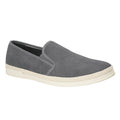 Grey - Front - Route 21 Mens Faux Suede Twin Gusset Casual Shoe