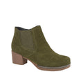 Khaki Green - Front - Cipriata Womens-Ladies Monalisa Suede Leather Ankle Boot