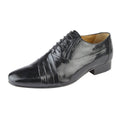 Black - Front - Kensington Mens Oxford Tie Pleated Vamp Casual Leather Shoe