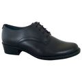Black - Front - Grafters Womens-Ladies Plain 4 Eye Uniform Shoe
