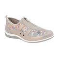 Grey - Front - Boulevard Womens-Ladies Floral Print Suede Shoes