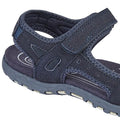 Navy - Back - PDQ Ladies-Womens Twin Touch Fastening Sandals