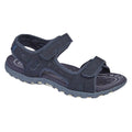 Navy - Front - PDQ Ladies-Womens Twin Touch Fastening Sandals