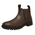 Dark Brown - Back - Roamers Mens Leather Twin Gusset Ankle Boot