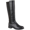Black - Front - Cipriata Womens-Ladies Rachela Elasticated Calf High Leg Boot