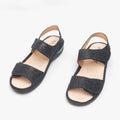 Navy - Side - Boulevard Womens-Ladies Touch Fastening Halter Back Sandals
