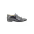 Black - Back - Montecatini Mens Cross Pleated Tab Front Leather Shoes