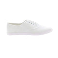 White - Back - Dek Adults Unisex Lace To Toe White Canvas Plimsolls