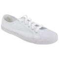 White - Front - Dek Adults Unisex Lace To Toe White Canvas Plimsolls