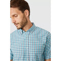 Aqua Blue - Side - Maine Mens Mini Check Shirt