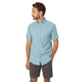 Aqua Blue - Front - Maine Mens Mini Check Shirt