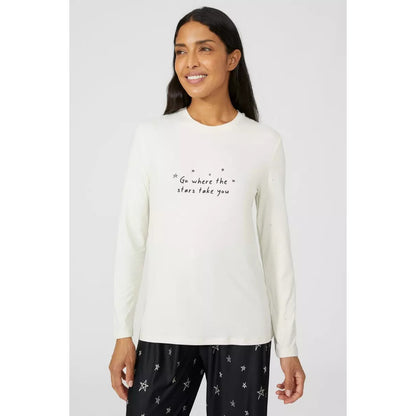 White - Side - Debenhams Womens-Ladies Go Where The Stars Take You Pyjama Set