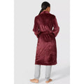 Burgundy - Back - Debenhams Womens-Ladies Sleek Shawl Collar Robe