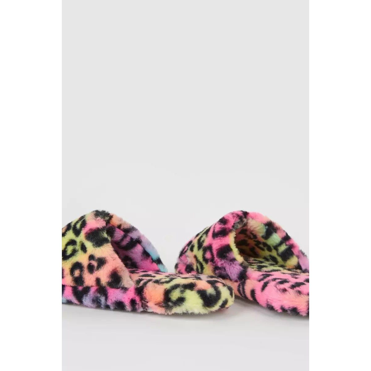 Multicoloured - Side - Blue Zoo Girls Leopard Print Slippers