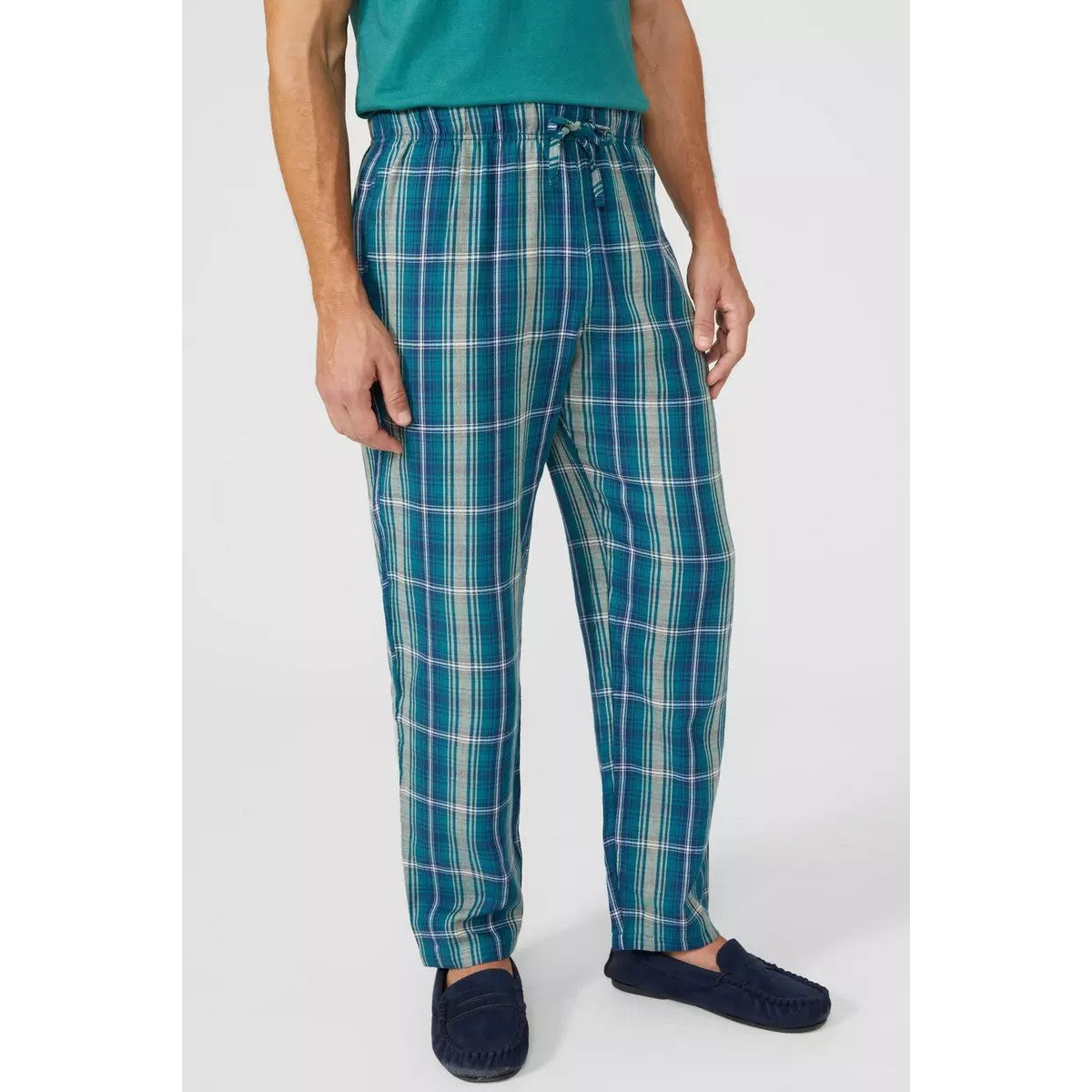 Teal - Lifestyle - Debenhams Mens Checked Pyjama Set