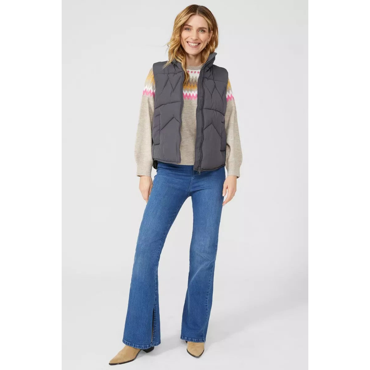 Ash Grey - Lifestyle - Mantaray Womens-Ladies Padded Gilet