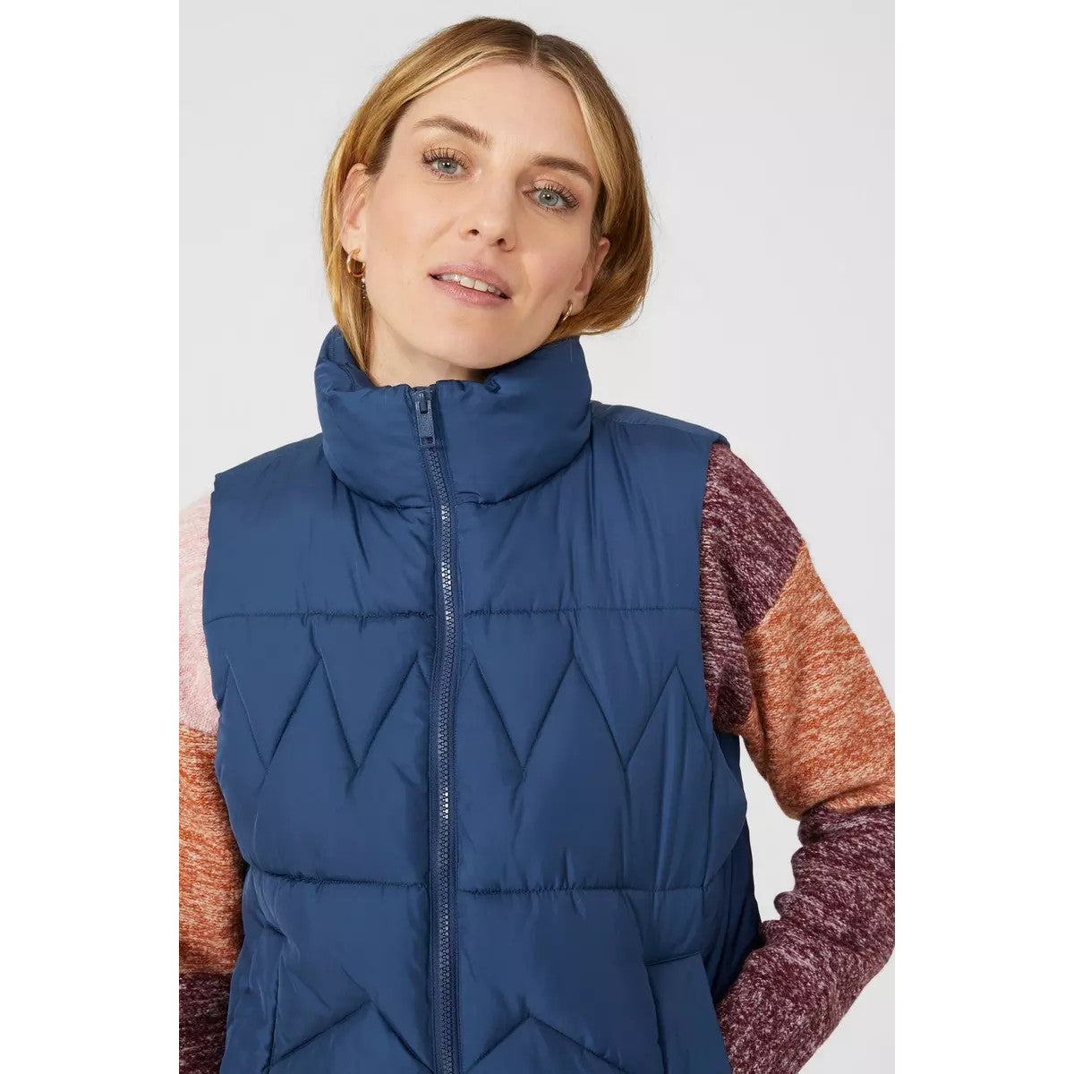 Washed Blue - Back - Mantaray Womens-Ladies Padded Gilet
