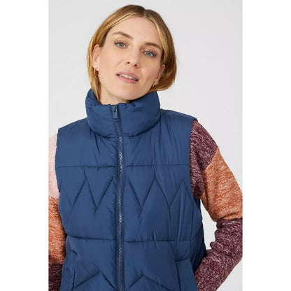 Washed Blue - Back - Mantaray Womens-Ladies Padded Gilet