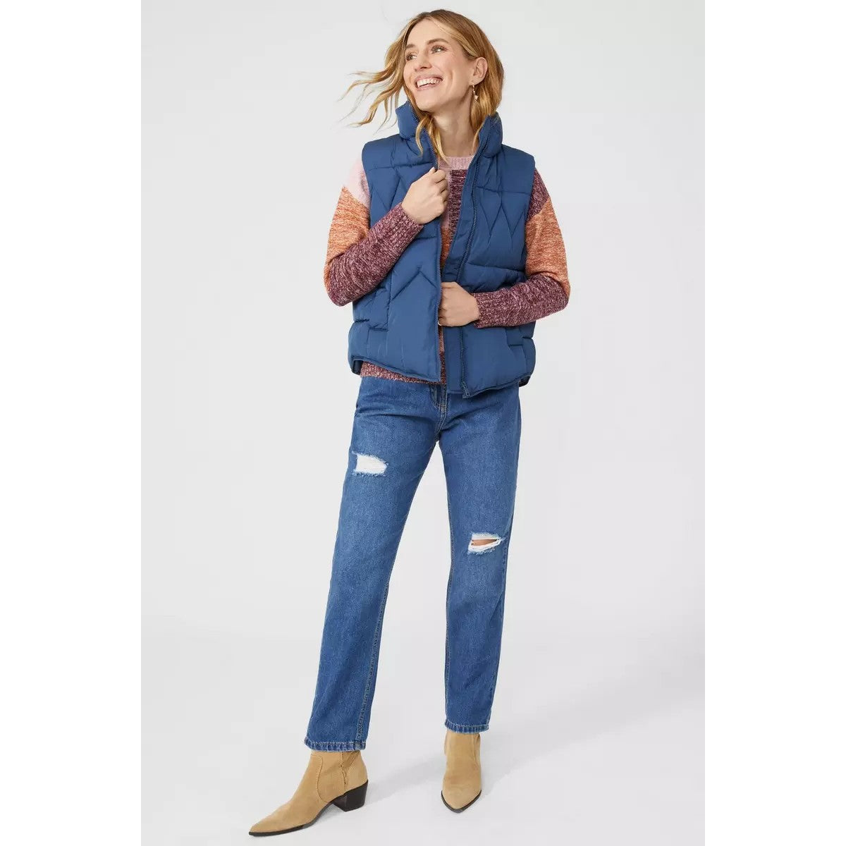 Washed Blue - Lifestyle - Mantaray Womens-Ladies Padded Gilet