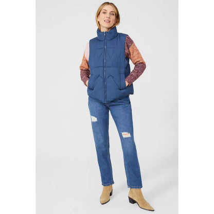 Washed Blue - Pack Shot - Mantaray Womens-Ladies Padded Gilet