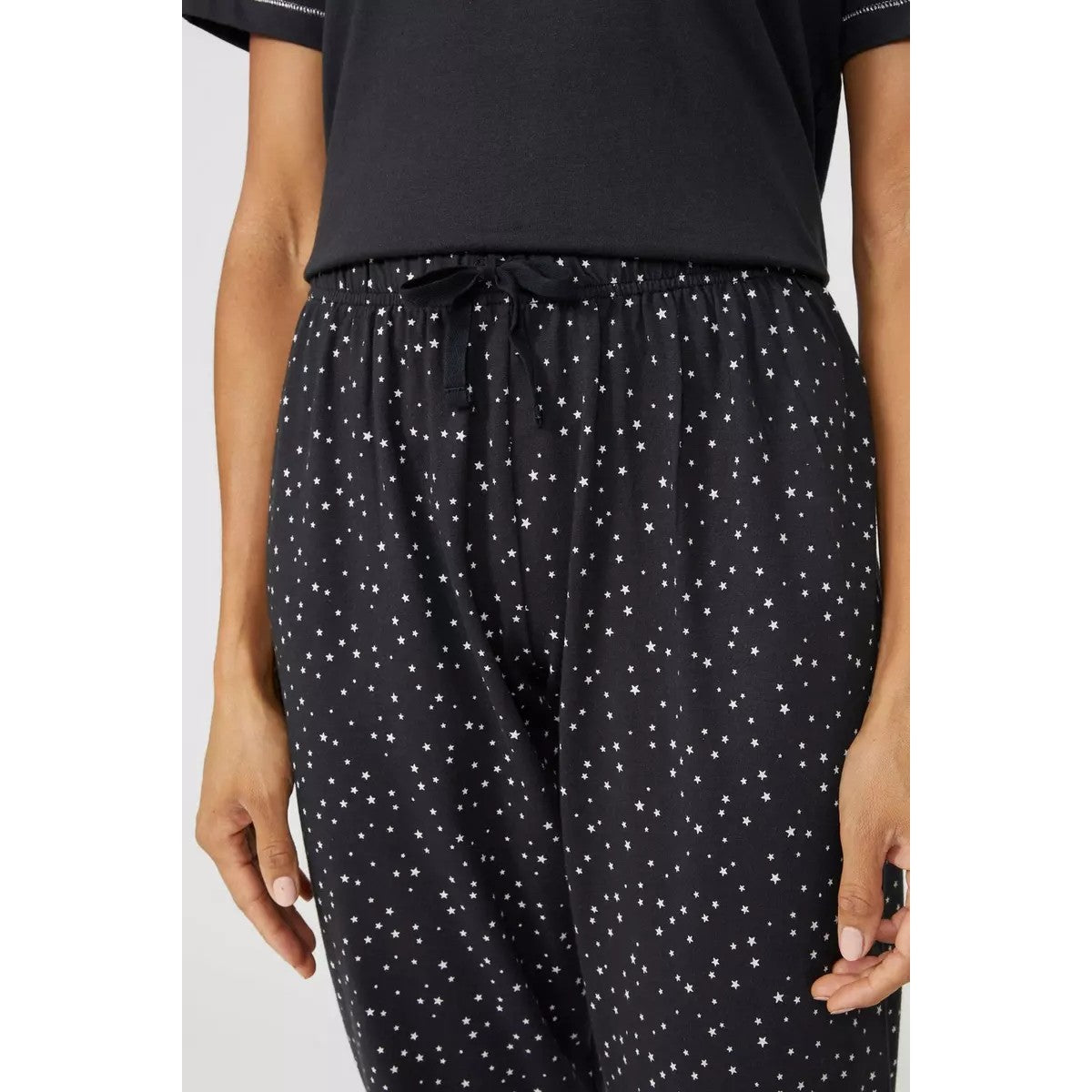 Black - Lifestyle - Debenhams Womens-Ladies Star Jersey Pyjama Set