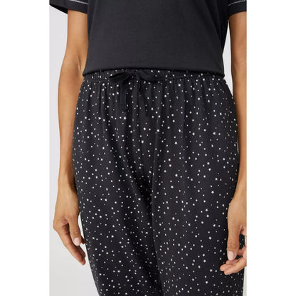Black - Lifestyle - Debenhams Womens-Ladies Star Jersey Pyjama Set
