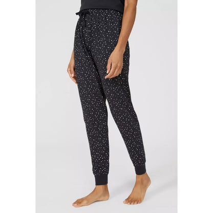 Black - Pack Shot - Debenhams Womens-Ladies Star Jersey Pyjama Set