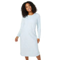 Light Blue - Front - Debenhams Womens-Ladies Classic Spotted Fleece Nightie