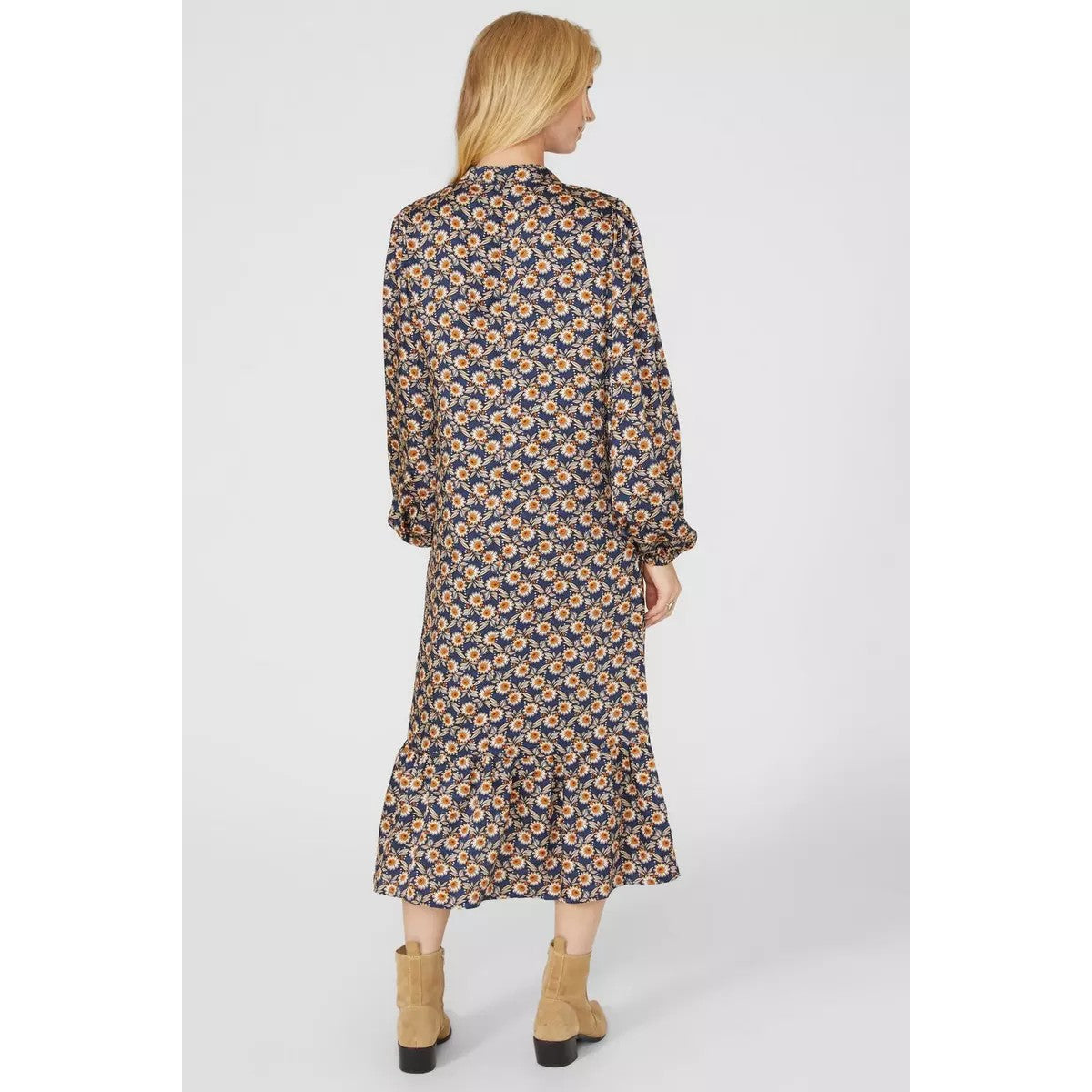 Navy - Back - Mantaray Womens-Ladies Floral Maxi Dress