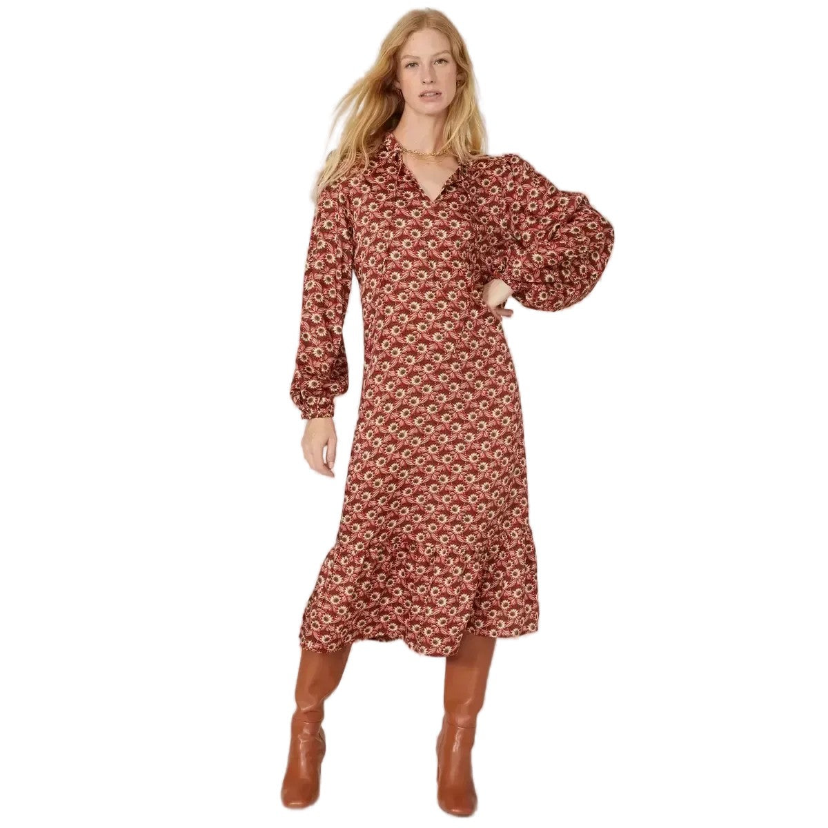 Red - Front - Mantaray Womens-Ladies Floral Maxi Dress