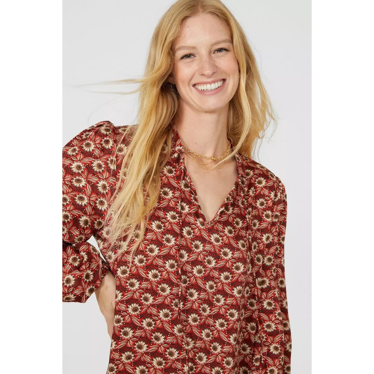 Red - Side - Mantaray Womens-Ladies Floral Maxi Dress