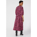Black-Pink - Back - Principles Womens-Ladies Leopard Print V Neck Dress