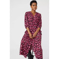 Black-Pink - Lifestyle - Principles Womens-Ladies Leopard Print V Neck Dress