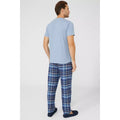 Light Blue - Back - Debenhams Mens Checked Short-Sleeved Pyjama Set