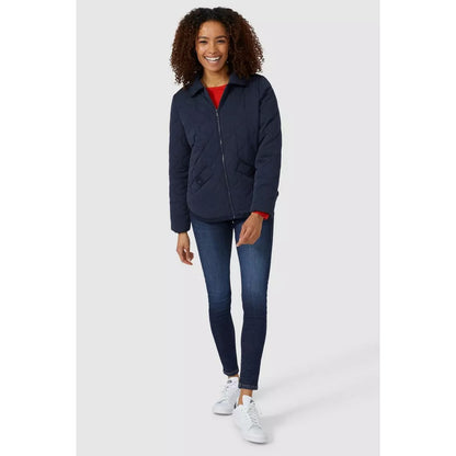 Navy - Lifestyle - Maine Womens-Ladies Quilted Curved Hem Jacket