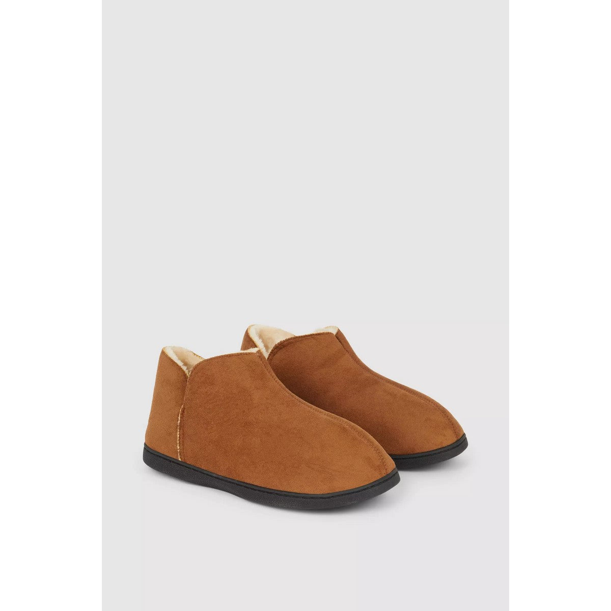 Tan - Side - Debenhams Mens Microsuede Slippers