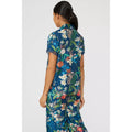 Navy - Back - Debenhams Womens-Ladies Botanical Revere Collar Pyjama Top
