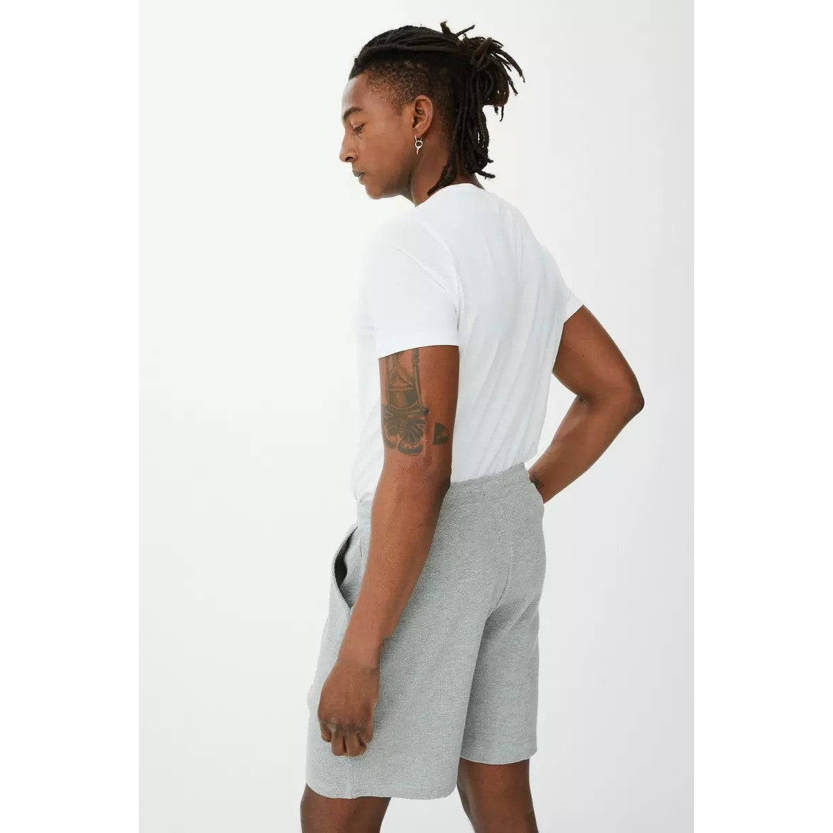 Grey - Back - Debenhams Mens Waffle Textured Sweat Shorts