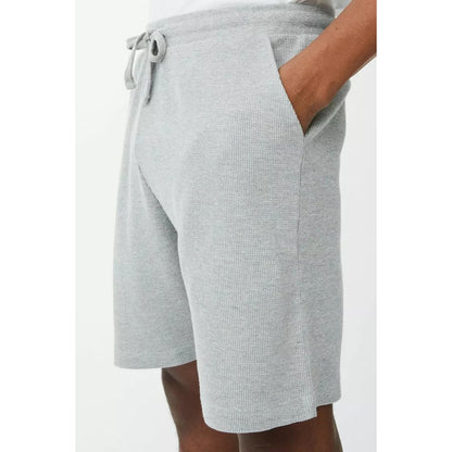 Grey - Side - Debenhams Mens Waffle Textured Sweat Shorts