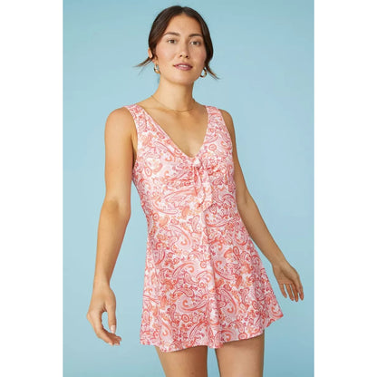 Pink - Lifestyle - Debenhams Womens-Ladies Paisley Skirted One Piece Swimsuit