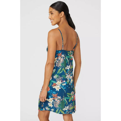 Navy - Back - Debenhams Womens-Ladies Botanical Floral Woven Nightie