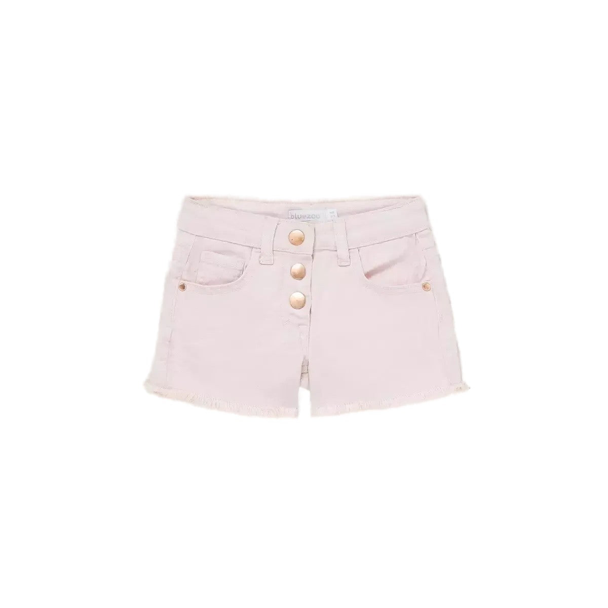 Neon Pink - Front - Blue Zoo Girls Denim Button Detail Shorts
