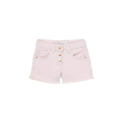 Neon Pink - Front - Blue Zoo Girls Denim Button Detail Shorts