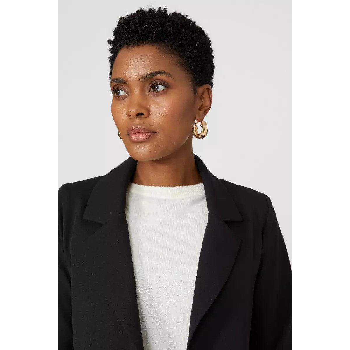 Black - Side - Principles Womens-Ladies Plain Longline Blazer