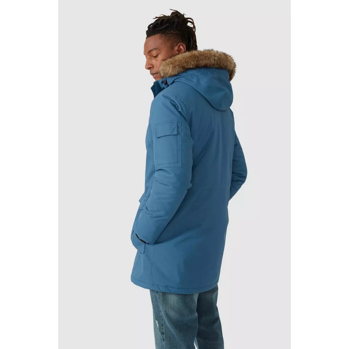Blue - Back - Mantaray Mens Parka