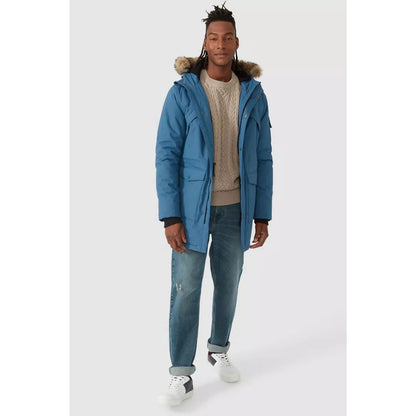 Blue - Close up - Mantaray Mens Parka